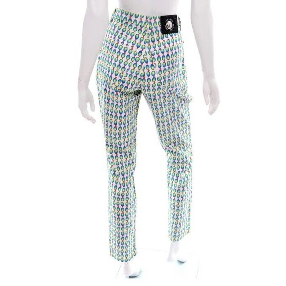 Vtg 90’s Versace Pants Colorful Olive Novelty Disco Atomic Art To Wear S… - Picture 2 of 16